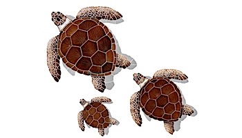 Artistry In Mosaics Loggerhead Turtle Brown with Shadow Mosaic | Small - 9"? x 8"? | TLSBROS