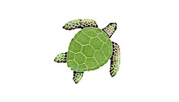 Artistry In Mosaics Loggerhead Turtle Green Mosaic | Small - 8"? x 8"? | TLOGRES
