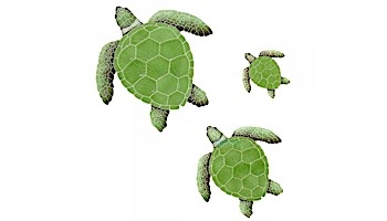 Artistry In Mosaics Loggerhead Turtle Green Mosaic | Small - 8"? x 8"? | TLOGRES