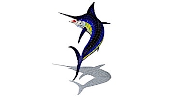 Artistry In Mosaics Marlin with Shadow Mosaic | 92" x 56" | MSHBLUL