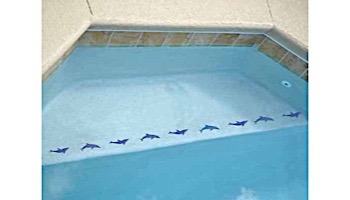 Artistry In Mosaics Mini Dolphin Mosaic | Aqua - 6" x 2" | DMIAQURB