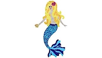 Artistry In Mosaics Polynesian Mermaid Mosaic | Brunette - 46"? x 23"? | MPOBRUOL