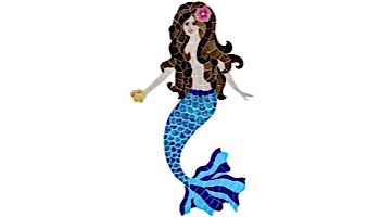 Artistry In Mosaics Polynesian Mermaid Mosaic | Brunette - 46"? x 23"? | MPOBRUOL