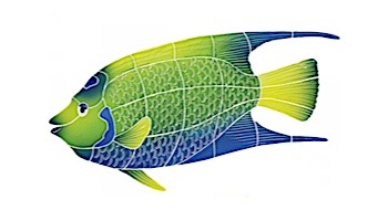 Artistry In Mosaics Queen Angel Fish Mosaic | Large - 11"? x 17"? | QAFYBLL
