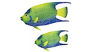 Artistry In Mosaics Queen Angel Fish Mosaic | Large - 11"? x 17"? | QAFYBLL