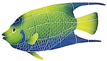 Artistry In Mosaics Queen Angel Fish Mosaic | Small - 7"? x 10"? | QAFYBLS