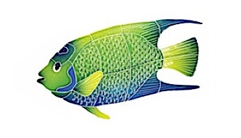 Artistry In Mosaics Queen Angel Fish Mosaic | Large - 11"? x 17"? | QAFYBLL