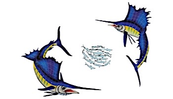 Artistry In Mosaics Sailfish Group Mosaic | Large - 66" x 92" | SAIGRPL