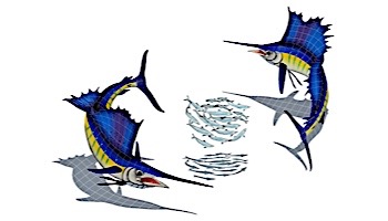 Artistry In Mosaics Sailfish Group with Shadow Mosaic | Large - 74" x 95" | SSHGRPL