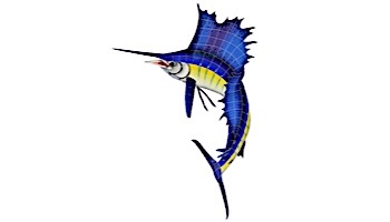 Artistry In Mosaics Sailfish Left Mosaic | Large - 60" x 42" | SAIBLULL