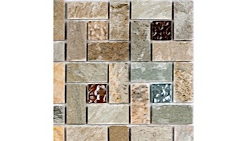 National Pool Tile Fusion Mosaic Quartz with Glass Tile | Pinwheel | FS-PINWHEEL