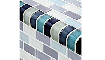 Artistry In Mosaics Crystal Series Glass Tile Trim Aqua Blend