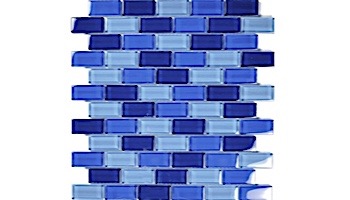 Artistry In Mosaics 1x2 Crystal Series Glass Tile Cobalt Blue Blend