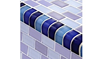 Artistry In Mosaics Crystal Series Glass Tile Trim Cobalt Blue Blend