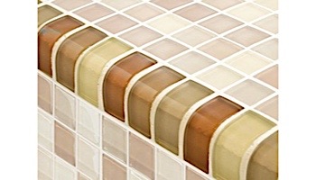 Artistry In Mosaics Crystal Series - Trim Khaki Tan Blend Glass Tile | TRIM-GC82348N1