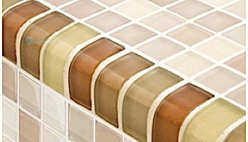 Artistry In Mosaics Crystal Series - Trim Khaki Tan Blend Glass Tile | TRIM-GC82348N1