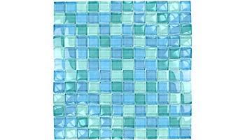 Artistry In Mosaics Crystal Series - Turquoise Blue Blend Glass Tile | 1" x 1" | GC82323T1