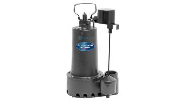 Superior Pump Cast Iron Submersible Sump Pump | Side Discharge | 3600 GPH 1/3 HP 25-Foot Cord | 92359