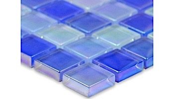 Artistry In Mosaics Crystal Iridescent - Bright Blue Blend Glass Tile | 1" x 1" | GC82323B7