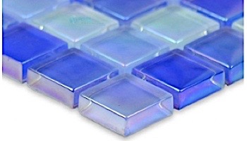 Artistry In Mosaics Crystal Iridescent - Bright Blue Blend Glass Tile | 1" x 1" | GC82323B7