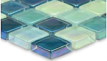 Artistry In Mosaics Crystal Iridescent - Sea Green Blend Glass Tile | 1" x 1" | GC82323G3