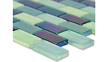 Artistry In Mosaics Crystal Iridescent - Sea Green Blend Glass Tile | 1" x 2" | GC82348G3