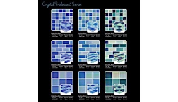 Artistry In Mosaics Crystal Iridescent - Sea Green Blend Glass Tile | 1" x 2" | GC82348G3
