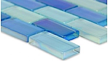 Artistry In Mosaics Crystal Iridescent Sky Blue Blend Glass Tile | 1x2 | GC82348B8