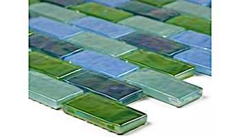 Artistry In Mosaics Ocean Series - Blue Green Blend Glass Tile | 1" x 2" | GC62348G2