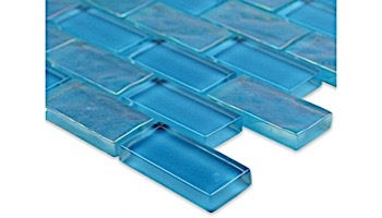 Artistry In Mosaics Twilight Series 1x2 Glass Tile | Azure Brick | GT82348B12