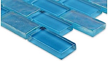 Artistry In Mosaics Twilight Series 1x2 Glass Tile | Azure Brick | GT82348B12