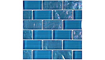 Artistry In Mosaics Twilight Series 1x2 Glass Tile Azure Brick