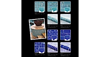 Artistry In Mosaics Twilight Series Trim Glass Tile | Azure | TRIM-GT82348B12