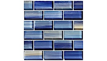 Artistry In Mosaics Watercolors Series 1x2 Glass Tile Blue Brick