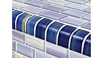 Artistry In Mosaics Watercolors Series 1x2 Trim Glass Tile | Blue | TRIM-GW82348B10