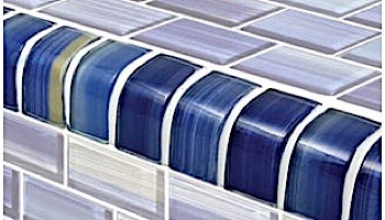 Artistry In Mosaics Watercolors Series 1x2 Trim Glass Tile | Blue | TRIM-GW82348B10