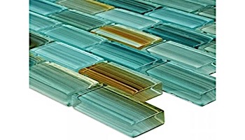 Artistry In Mosaics Watercolors Series 1x2 Glass Tile | Aqua Brick | GW82348T5