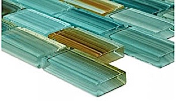 Artistry In Mosaics Watercolors Series 1x2 Glass Tile | Aqua Brick | GW82348T5