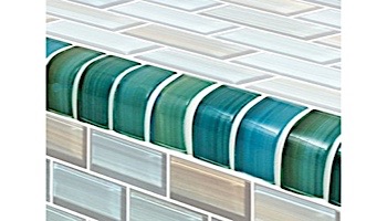 Artistry In Mosaics Watercolors Series 1x2 Trim Glass Tile | Aqua | TRIM-GW82348T5