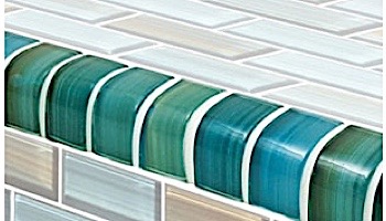 Artistry In Mosaics Watercolors Series 1x2 Trim Glass Tile | Aqua | TRIM-GW82348T5