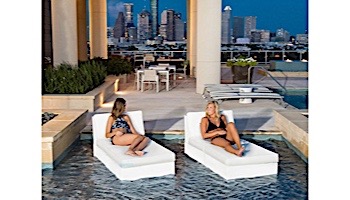 Ledge Lounger Signature Collection Sectional | Middle Piece White Base | Taupe Standard Fabric Cushion | LL-SG-S-M-SET-W-STD-4648