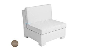 Ledge Lounger Signature Collection Sectional | Middle Piece White Base | Taupe Standard Fabric Cushion | LL-SG-S-M-SET-W-STD-4648