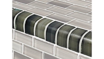 Artistry In Mosaics Watercolors Series 1x2 Trim Glass Tile | Charcoal | TRIM-GW8M2348K6