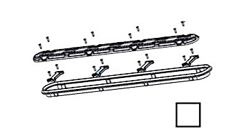 AquaStar 32" Channel Drain Frame Only with Screws and Dog Bones | White | 32CDFR101