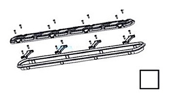 AquaStar 32" Channel Drain Frame Only with Screws and Dog Bones | White | 32CDFR101
