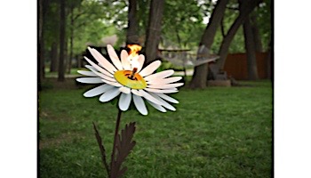 Desert Steel Daisy Garden Torch | White | 409-006