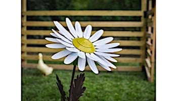 Desert Steel Daisy Garden Torch | White | 409-006