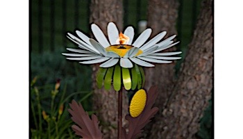 Desert Steel Daisy Garden Torch | White | 409-006