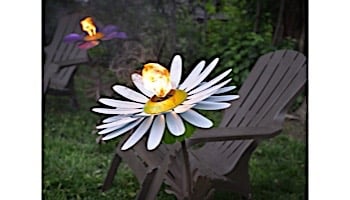 Desert Steel Daisy Garden Torch | White | 409-006
