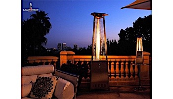 Lava Heat Italia 2G A-Line Commercial Patio Heater with Remote | Triangular 8-Foot | Hammered Black Natural Gas | AL8RGBL LHI-125